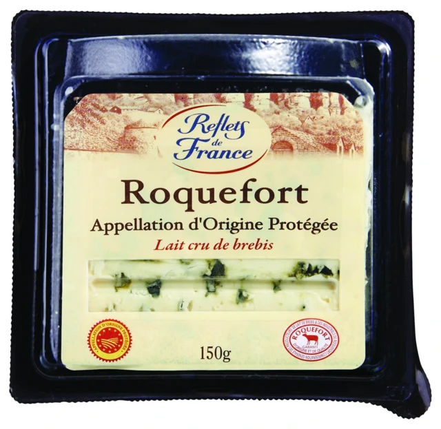 Branza Roquefort din lapte crud de oaie Reflets de France,