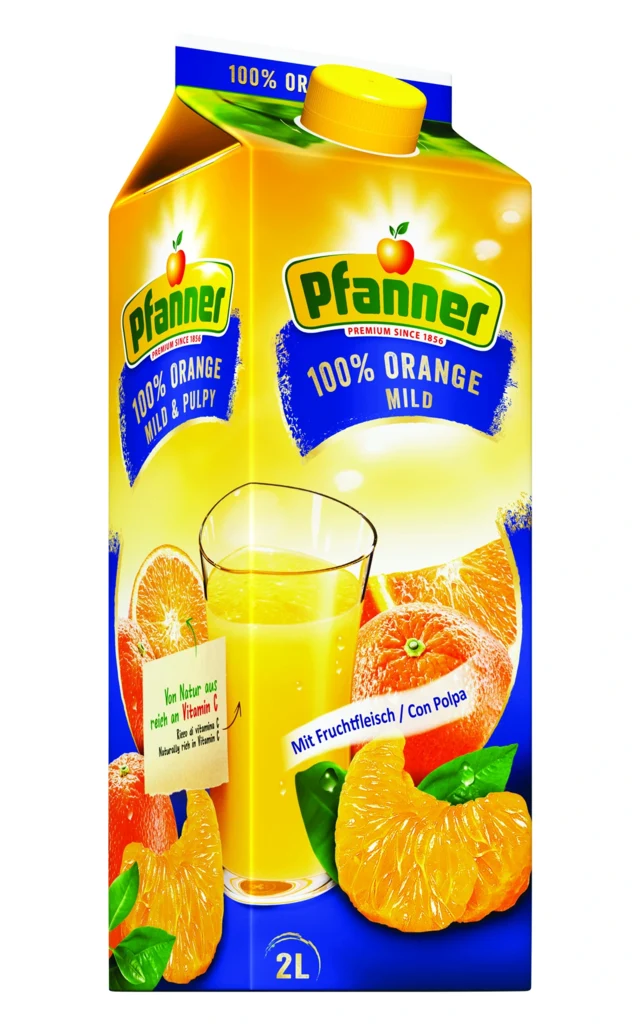 PFANNER suc portocale  100% cu pulpa 
